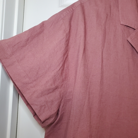 Madewell Linen Blend Camp Shirt Sz L - Picture 4 of 13